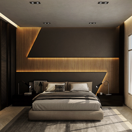 Designové LED osvětlení ložnice a šatny